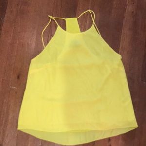 bright yellow polyester tank h&m
